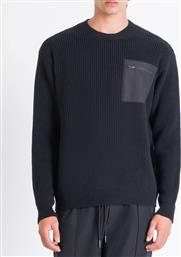 MMSW01455YA100064 MIN OF 6 SWEATER RELAXED FIT IN COTTON YARN WITH CHEST POCKET ΠΛΕΚΤΟ ΑΝΔΡΙΚΟ ANTONY MORATO