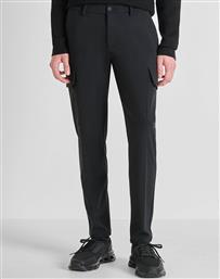 MMTR00765FA600297 MIN OF 6 TROUSERS BJORN SKINNY FIT IN BI-STRETCH FABRIC TECHNO HANDFEEL WITH METAL BADGE ΠΑΝΤΕΛΟΝΙ ΑΝΔΡΙΚΟ ANTONY MORATO