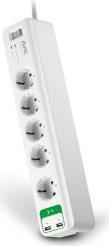 PM5U-GR ESSENTIAL SURGEARREST 5 OUTLETS WITH 5V 2.4A 2 PORT USB CHARGER 230V WHITE ΜΕ ΔΙΑΚΟΠΤΗ APC