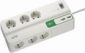 PM6U-GR ESSENTIAL SURGEARREST 6 OUTLETS WITH 5V 2.4A 2 PORT USB CHARGER 230V WHITE ΜΕ ΔΙΑΚΟΠΤΗ APC