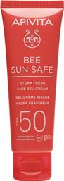 BEE SUN SAFE HYDRA FRESH FACE GEL-CREAM WITH MARINE ALGAE & PROPOLIS SPF50, LIGHT TEXTURE 50ML APIVITA