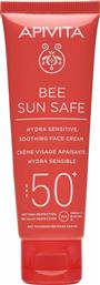 BEE SUN SAFE HYDRA SENSITIVE SOOTHING FACE CREAM WITH CHAMOMILE & PROPOLIS SPF50+ LIGHT TEXTURE 50ML APIVITA