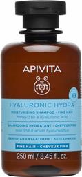 HYALURONIC HYDRA MOISTURIZING SHAMPOO FOR FINE HAIR ΣΑΜΠΟΥΑΝ ΓΙΑ ΛΕΠΤΑ ΜΑΛΛΙΑ ΜΕ ΥΑΛΟΥΡΟΝΙΚΟ ΟΞΥ & ΜΕΛΙ 250ML APIVITA