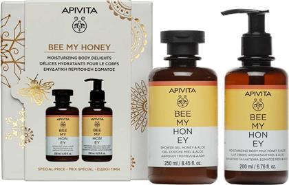 PROMO BEE MY HONEY SHOWER GEL WITH HONEY & ALOE 250ML & MOISTURIZING BODY MILK WITH HONEY & ALOE 200ML APIVITA