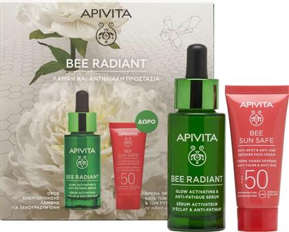 PROMO BEE RADIANT GLOW ACTIVATING & ANTI-FATIGUE SERUM 30ML & ΔΩΡΟ BEE SUN SAFE ANTI-SPOT & ANTI-AGE DEFENCE FACE CREAM 15ML APIVITA