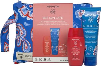PROMO BEE SUN SAFE DRY TOUCH INVISIBLE FACE FLUID SPF50, 50ML & ΔΩΡΟ AFTER SUN COOL & SOOTH GEL-CREAM TRAVEL SIZE 100ML, ΝΕΣΕΣΕΡ 1 ΤΕΜΑΧΙΟ APIVITA