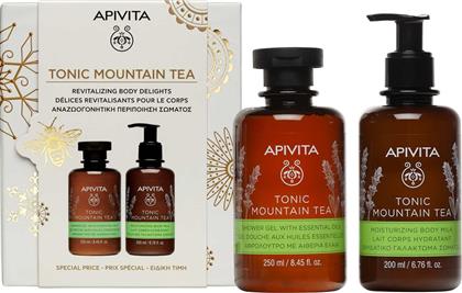 PROMO TONIC MOUNTAIN TEA SHOWER GEL WITH ESSENTIAL OILS 250ML & MOISTURIZING BODY MILK 200ML APIVITA