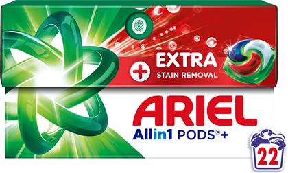 KΑΨΟΥΛΕΣ ΠΛΥΝΤΗΡΙΟΥ ΡΟΥΧΩΝ ALLIN1 PODS EXTRA STAIN REMOVAL 22 ΤΕΜΑΧΙΑ ARIEL