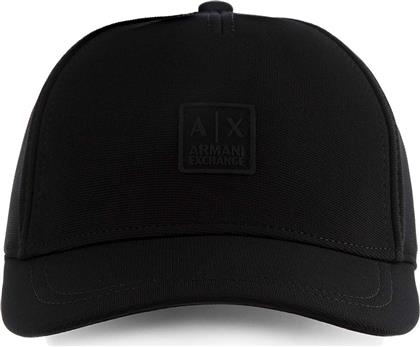 ΑΝΔΡΙΚΟ ΚΑΠΕΛΟ BASEBALL ΜΟΝΟΧΡΩΜΟ ΜΕ LOGO PATCH - 9542254F111 ΜΑΥΡΟ ARMANI EXCHANGE