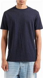 ΑΝΔΡΙΚΟ T-SHIRT ΜΕ ALL-OVER LOGO PRINT - 6DZTJAZJH4Z ΜΠΛΕ ΣΚΟΥΡΟ ARMANI EXCHANGE