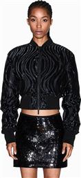 ΓΥΝΑΙΚΕΙΟ ΜΠΟΥΦΑΝ BOMBER ΜΕ ΑΝΑΓΛΥΦΟ ΣΧΕΔΙΟ CROPPED - XW000738AF16211 ΜΑΥΡΟ ARMANI EXCHANGE