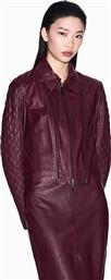 ΓΥΝΑΙΚΕΙΟ ΔΕΡΜΑΤΙΝΟ JACKET ΜΟΝΟΧΡΩΜΟ SLIM FIT - XW000654AF16212 ΜΠΟΡΝΤΟ ARMANI EXCHANGE