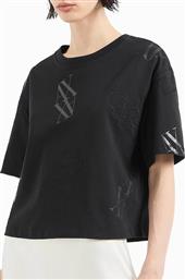 ΓΥΝΑΙΚΕΙΟ T-SHIRT ΜΕ ALL-OVER MONOGRAM PRINT - 6DYT02YJNNZ ΜΑΥΡΟ ARMANI EXCHANGE