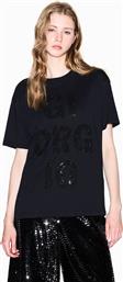ΓΥΝΑΙΚΕΙΟ T-SHIRT ΜΕ ΑΝΑΓΛΥΦΟ ΛΟΓΟΤΥΠΟ RELAXED FIT - XW001354AF17172 ΜΑΥΡΟ ARMANI EXCHANGE