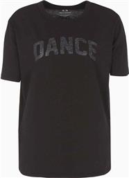 ΓΥΝΑΙΚΕΙΟ T-SHIRT ΜΕ LETTER PRINT ΣΤΟ ΣΤΗΘΟΣ - 6RYT40YJ3RZ ΜΑΥΡΟ ARMANI EXCHANGE