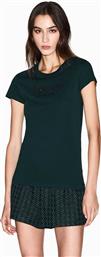 ΓΥΝΑΙΚΕΙΟ T-SHIRT ΜΕ ΛΟΓΟΤΥΠΟ SLIM FIT - XW001388AF10356 ΠΡΑΣΙΝΟ ΣΚΟΥΡΟ ARMANI EXCHANGE