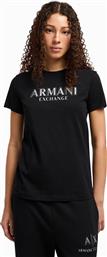 ΓΥΝΑΙΚΕΙΟ T-SHIRT ΜΟΝΟΧΡΩΜΟ ΜΕ LOGO PATCH REGULAR FIT - XW000387AF10354 ΜΑΥΡΟ ARMANI EXCHANGE