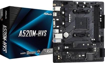 A520M-HVS AMD A520 MICRO ATX ΜΕ SOCKET AMD AM4 ASROCK