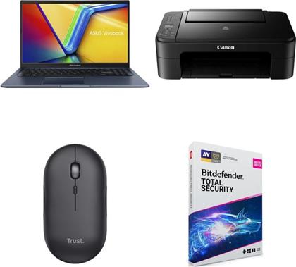 VIVOBOOK 15 M1502YA-BQ577W 15.6 FHD ANTI-GLARE (AMD RYZEN 7-5825U/16 GB/1 TB SSD/RADEON GRAPHICS/WIN11HOME) + CANON PIXMA TS3750I + TRUST PUCK RECHAGEABLE + ANTIVIRUS BITDEFENDER ASUS