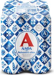 ΜΠΥΡΑ LAGER ΚΟΥΤΙ ΜΕ ΘΑΛΑΣΣΙΝΟ ΑΛΑΤΙ ΑΛΦΑ (4X500 ML) AMSTEL