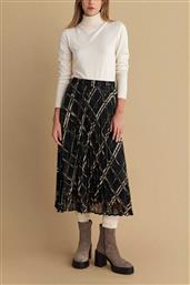 ATTRATIVO ΓΥΝΑΙΚΕΙΑ MIDI ΦΟΥΣΤΑ ΠΛΙΣΕ ΜΕ ALL-OVER PRINT - 9921700 ΜΑΥΡΟ ATTRATTIVO