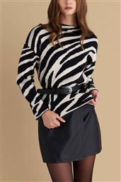 ATTRATIVO ΓΥΝΑΙΚΕΙΑ ΠΛΕΚΤΗ ΜΠΛΟΥΖΑ ΜΕ ANIMAL PRINT - 9P22947 ΜΑΥΡΟ ATTRATTIVO