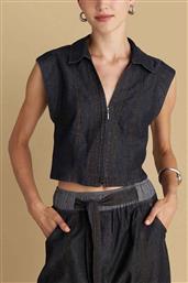 ATTRATIVO ΓΥΝΑΙΚΕΙΟ DENIM ΑΜΑΝΙΚΟ ΤΟΠ CROPPED - 91253200 ΜΑΥΡΟ ATTRATTIVO
