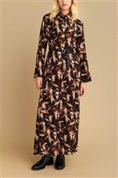 ATTRATIVO ΓΥΝΑΙΚΕΙΟ MAXI ΦΟΡΕΜΑ ΣΕΜΙΖΙΕ ΜΕ ΖΩΝΗ ΚΑΙ FLORAL PRINT - 9922429 ΜΑΥΡΟ ATTRATTIVO