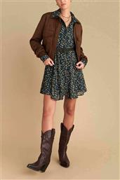 ATTRATIVO ΓΥΝΑΙΚΕΙΟ MINI ΦΟΡΕΜΑ ΣΕΜΙΖΙΕ ΜΕ FLORAL PRINT ΚΑΙ ΖΩΝΗ - 9921696 ΜΑΥΡΟ ATTRATTIVO