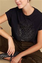 ATTRATIVO ΓΥΝΑΙΚΕΙΟ T-SHIRT ΜΕ ΣΤΡΑΣ - 9921811 ΜΑΥΡΟ ATTRATTIVO