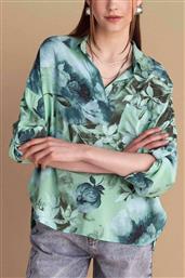 ΓΥΝΑΙΚΕΙΑ ΜΠΛΟΥΖΑ ΜΕ FLORAL PRINT ΚΑΙ ΤΣΕΠΗ - 9921244 ΠΡΑΣΙΝΟ ΜΕΝΤΑΣ ATTRATTIVO