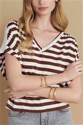 ΓΥΝΑΙΚΕΙΟ T-SHIRT ΜΕ ΡΙΓΕ ΣΧΕΔΙΟ - 9921210 ΚΑΦΕ ATTRATTIVO