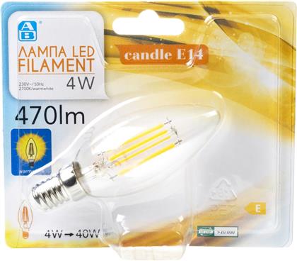 ΛΑΜΠΑ LED FILAMENT E14 4W 1 ΤΕΜΑΧΙΟ ΑΒ