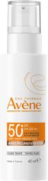 ANTI-PIGMENTATION TINTED FLUID SPF50+ ΑΝΤΗΛΙΑΚΟ ΠΡΟΣΩΠΟΥ ΠΟΛΥ ΥΨΗΛΗΣ ΠΡΟΣΤΑΣΙΑΣ ΜΕ ΧΡΩΜΑ ΓΙΑ ΤΗΝ ΠΡΟΛΗΨΗ ΤΩΝ ΜΕΛΑΓΧΡΩΜΑΤΙΚΩΝ ΚΗΛΙΔΩΝ 40ML AVENE