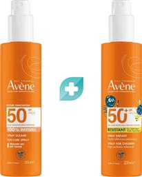 ΣΕΤ INVISIBLE SUN CARE SPRAY SPF50, 200ML & KIDS SPRAY SPF50+, 200ML AVENE