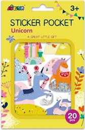 ΑΥΤΟΚΟΛΛΗΤΑ 20 ΤΜΧ STICKER POCKET UNICORN - ΠΟΛΥΧΡΩΜΟ AVENIR