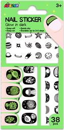 NAIL STICKER-SPACE - GLOW IN THE DARK 38PCS 60514 AVENIR