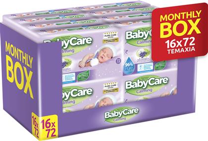 CALMING PURE WATER BABY WIPES MONTHLY BOX ΚΑΤΑΠΡΑΥΝΤΙΚΑ ΜΩΡΟΜΑΝΤΗΛΑ ΜΕ ΕΚΧΥΛΙΣΜΑ ΛΕΒΑΝΤΑΣ & ΒΑΜΒΑΚΙΟΥ 1152 ΤΕΜΑΧΙΑ (16X72 ΤΕΜΑΧΙΑ) BABYCARE από το PHARM24