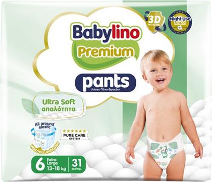 ΠΑΝΑ ΒΡΑΚΑΚΙ PANTS PREMIUM NΟ6 (13-18KG) (31 ΤΕΜ) BABYLINO