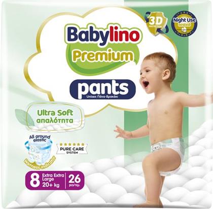 ΠΑΝΑ ΒΡΑΚΑΚΙ PANTS PREMIUM NΟ8 (20+KG) (26 ΤΕΜ) BABYLINO