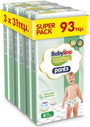 ΠΑΝΑ ΒΡΑΚΑΚΙ TRIPLE PACK PANTS PREMIUM NΟ6 (13-18KG) (3X31 ΤΕΜ) BABYLINO