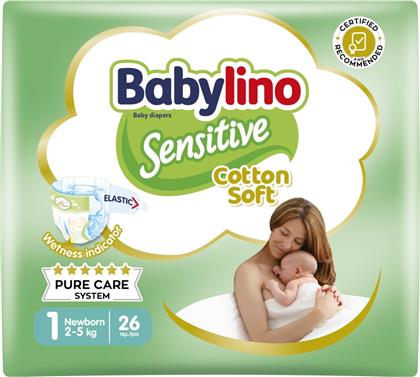 ΠΑΝΕΣ ΜΩΡΟΥ SENSITIVE COTTON SOFT NO1 26 ΤΕΜΑΧΙΑ BABYLINO