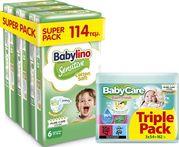 ΠΑΝΕΣ SENS (COTTON SOFT) SUPER PACK N6/114 ΤΕΜ ΔΩΡΟ BABYCARE BATH FRESH TRIPLE PACK BABYLINO