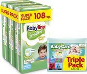 ΠΑΝΕΣ SENS (COTTON SOFT) SUPER PACK N7/108 ΤΕΜ ΔΩΡΟ BABYCARE BATH FRESH TRIPLE PACK BABYLINO
