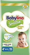 ΠΑΝΕΣ SENSITIVE COTTON SOFT ECONOMY NO4+ 10-15KG / 46ΤΕΜ. BABYLINO