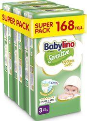 ΠΑΝΕΣ SENSITIVE COTTON SOFT SUPER PACK N3 4-9KG/ 168ΤΕΜ BABYLINO