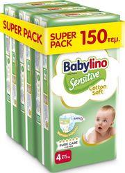 ΠΑΝΕΣ SENSITIVE COTTON SOFT SUPER PACK N4 8-13KG/ 150ΤΕΜ BABYLINO