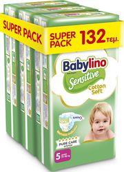 ΠΑΝΕΣ SENSITIVE COTTON SOFT SUPER PACK N5 11-16KG/ 132ΤΕΜ BABYLINO