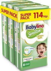 ΠΑΝΕΣ SENSITIVE COTTON SOFT SUPER PACK N6/114 ΤΕΜ (3 ΣΥΣΚ.Χ38) BABYLINO