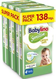 ΠΑΝΕΣ SENSITIVE SUPER PACK NO 4+ 3 PACK (10-15 KG) (138 ΤΕΜ) BABYLINO